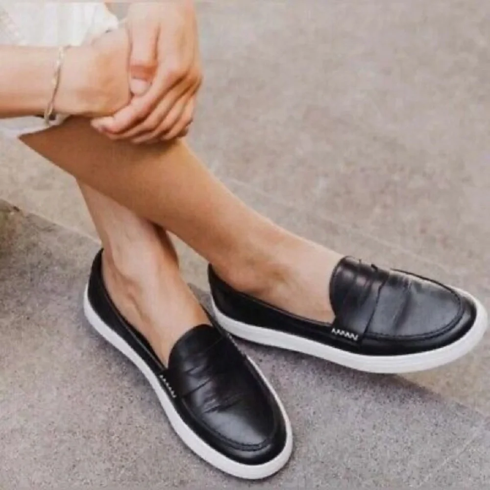 Portland Leather Company Patina Black Butter Soft Leather Loafers Size:11